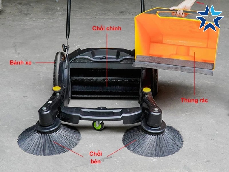 Cấu tạo chi tiết của xe quét rác đẩy tay