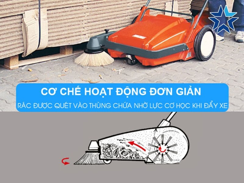Nguyên lý vận hành của xe quét rác đẩy tay