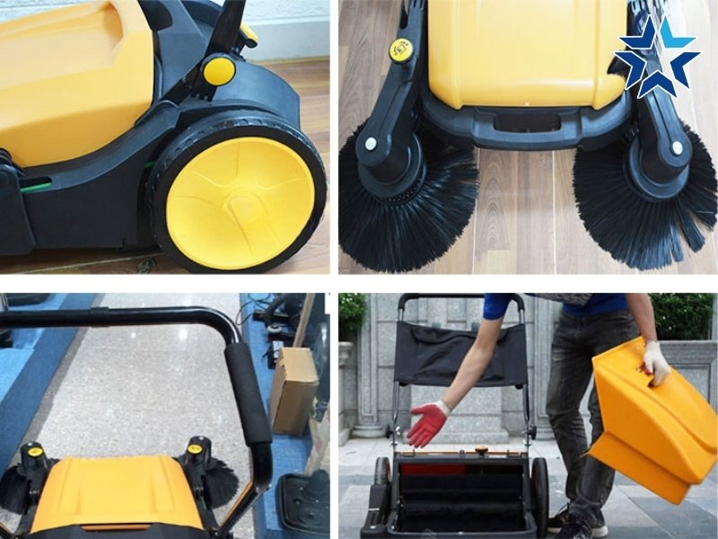 Xe quét rác đẩy tay được chế tạo từ vật liệu chọn lọc bền bỉ 