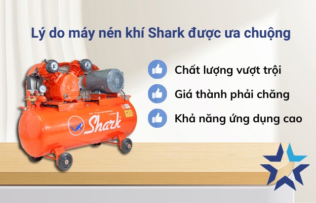 Máy nén khí Shark sở hữu nhiều ưu điểm nổi bật