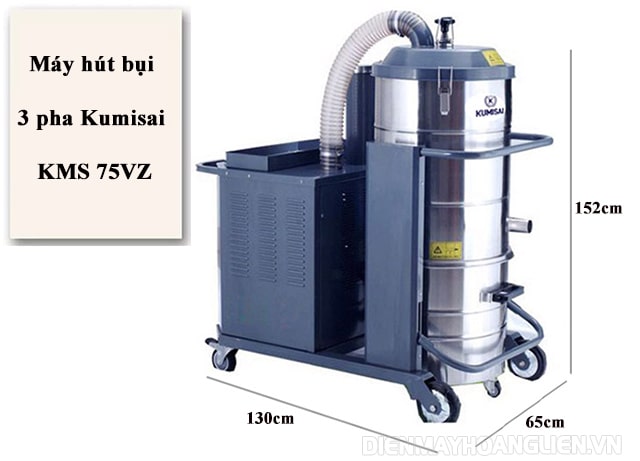 máy hút bụi Kumisai KMS 75VZ có trọng lượng lớn tới 186 kg