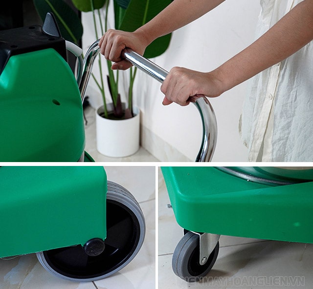 Thiết kế tay đẩy - bánh xe tiện lợi